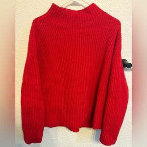 Banana Republic Vibrant Red Mock Turtle Neck. Medium